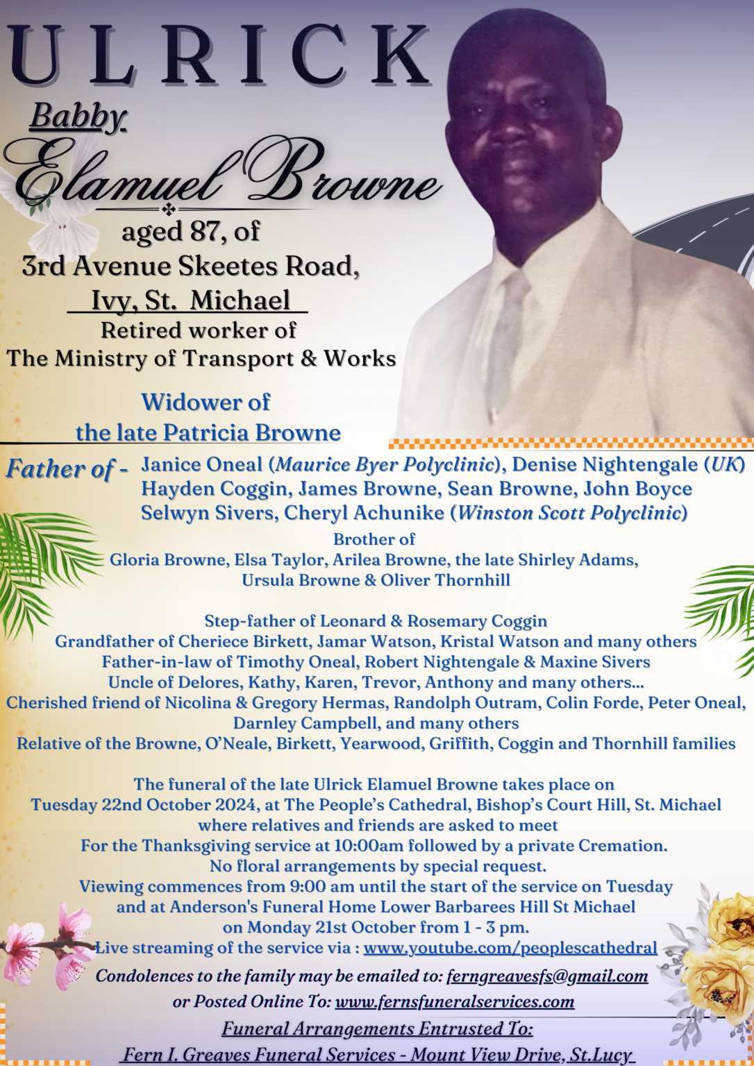 Announcements Obits Fern I. Greaves Funeral Services