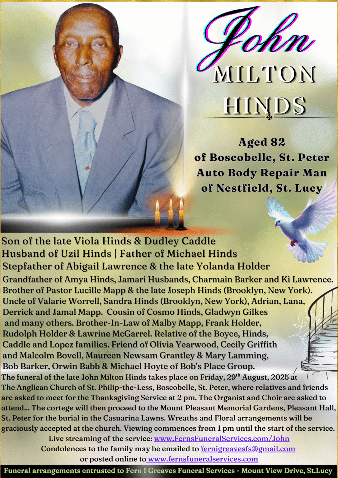 Announcements Obits Fern I. Greaves Funeral Services